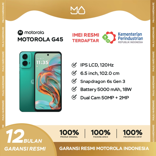 Motorola G45 5G 8/256GB - Garansi Resmi Harga 2,099,000 rupiah*Gratis Ongkir
