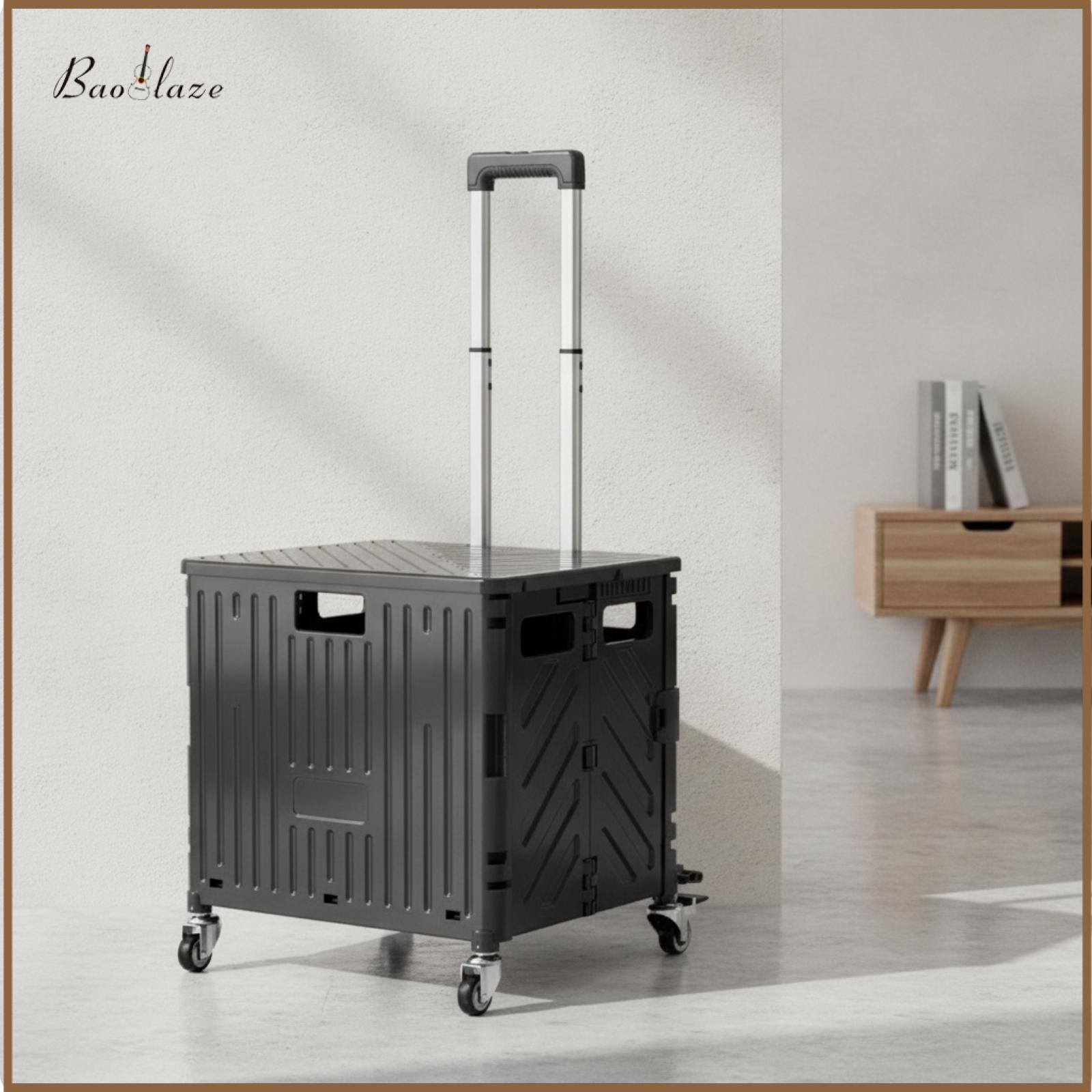 เครื่องครัวและอุปกรณ์บนโต๊ะอาหาร Baoblaze รถเข็นพับได้แบบพกพาพับรถบรรทุกมือ Handcart Multifunctional Dolly ทนทานสำหรับนักช้อป,ซักรีด,Camping ราคา 5,962 บาท*ส่งฟรี