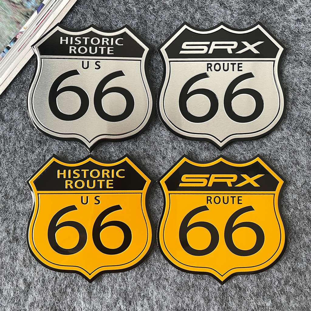 Aluminum Decorative Stickers, Logo Route 66, Protective Tape, Car Decoration, Electric Cars, Tail Lights, Windows, Dust Covers, Jeep, Toyota, Bmw, Mitsubishi ราคา 63 บาท*ส่งฟรี