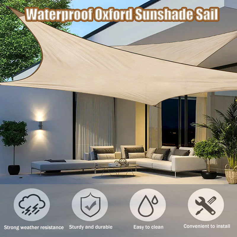 Sun Shade Sail Waterproof Triangle Canopy Sunblock 98% UV Blockage Water Resistant Sunshade Cloth Block for Outdoor Harga  21 Ringgit*Penghantaran Percuma