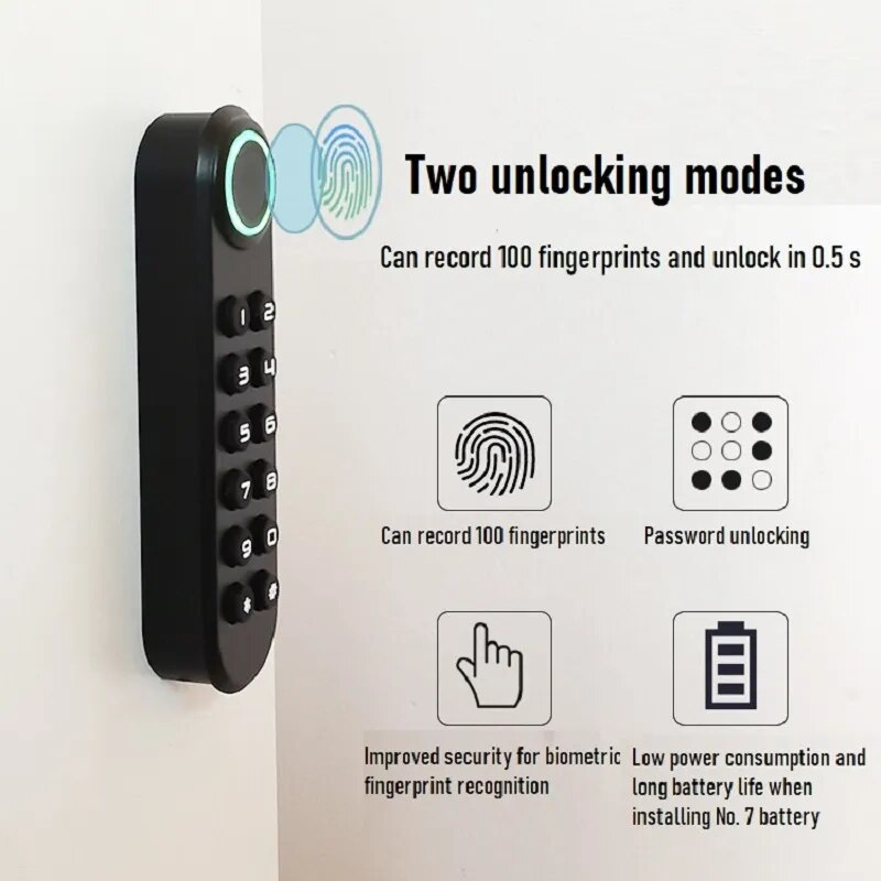 Vân tay Khóa mật mã nghệ thuật vân tay Khóa ngăn kéo đồ nội thất văn phòng tủ locker Khóa vân tay nghệ thuật kỹ thuật số khóa cửa