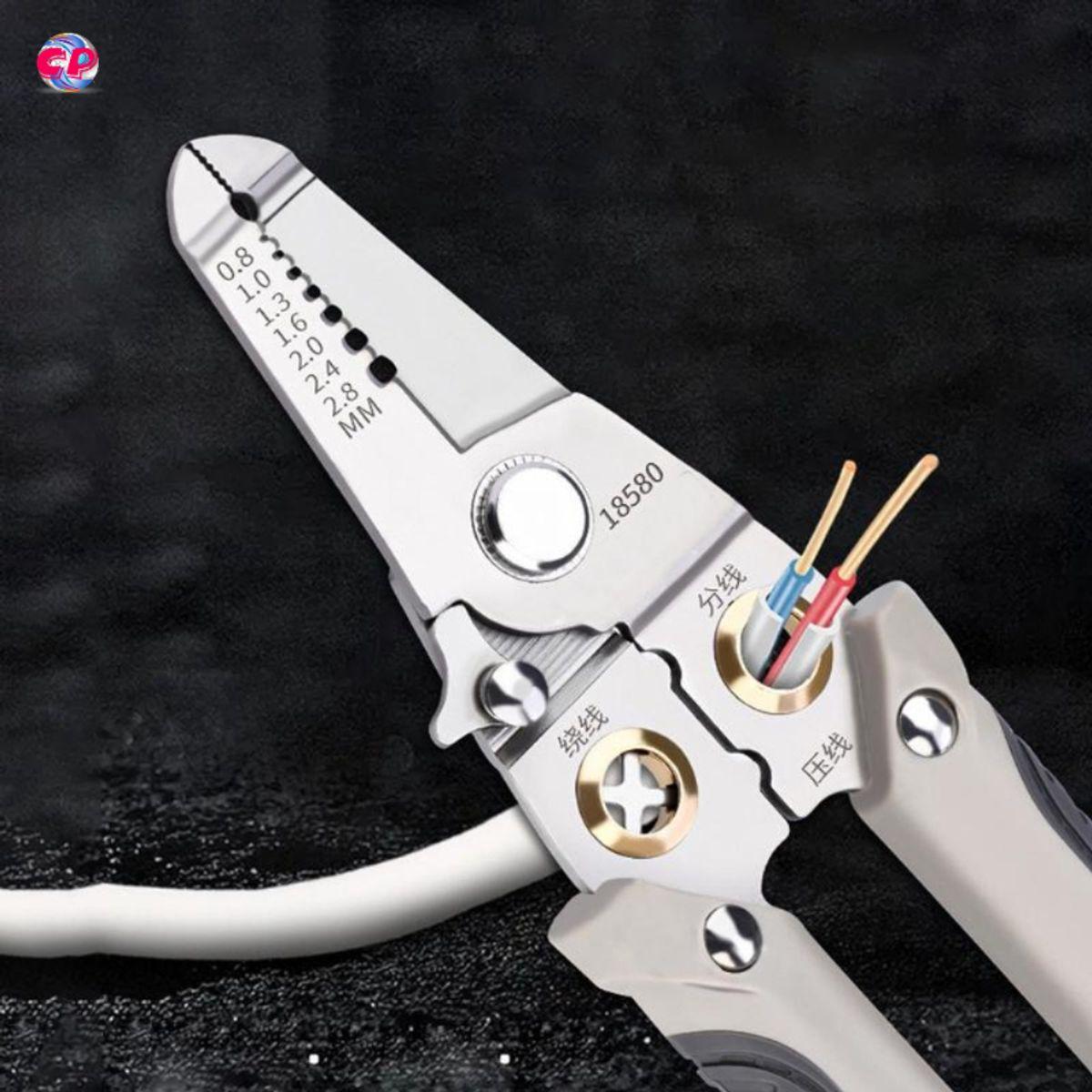 Kìm tuốt dây đa năng xuất Nhật ,kềm cắt kèm bấm cos dây tách vỏ xoắn dây cho thợ điện bằng thép không gỉ