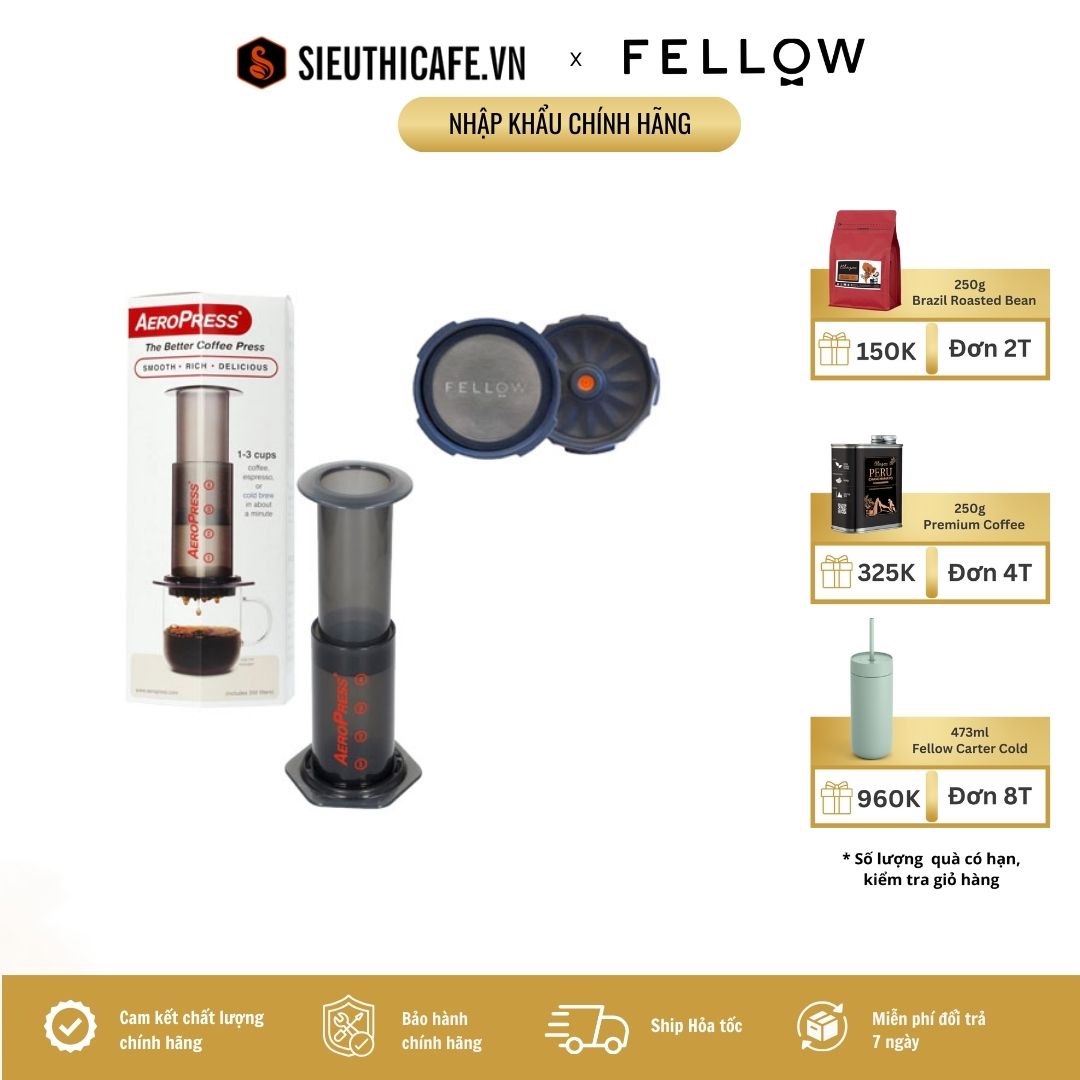 [HCM]BỘ COMBO KẾT HỢP AEROPRESS USA + FELLOW PRISMO