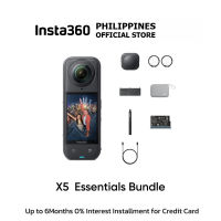 Insta360 X5 - Waterproof 8K 360° Action Camera Leading Low Light Invisible Selfie Stick Effect Rugged and Replaceable Lens 3-Hour Battery Built-in Wind Guard Stabilization Triple AI Chip Design