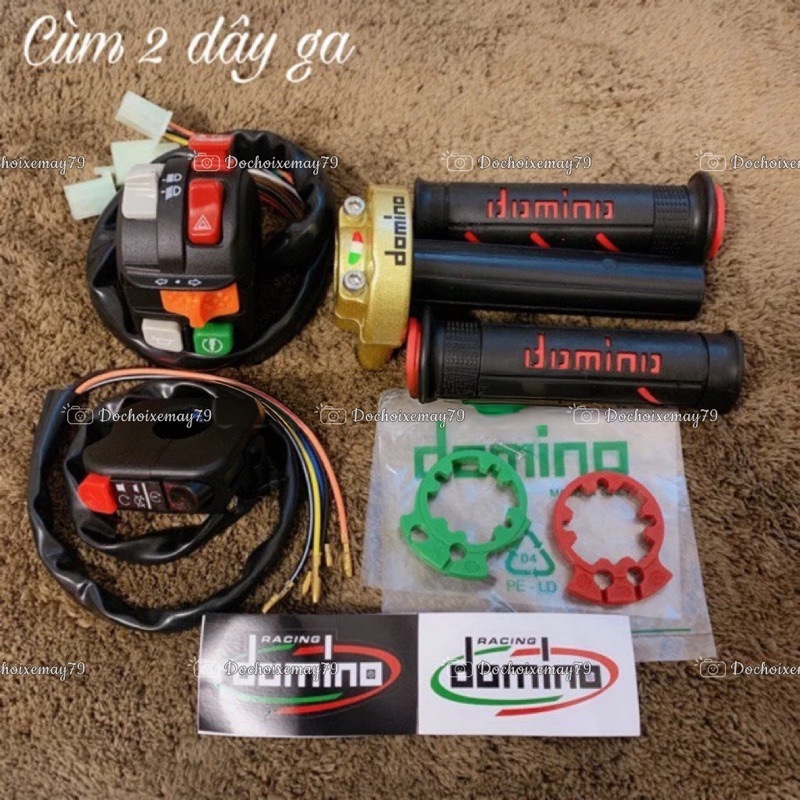 Combo cùm tăng tốc Domino + cùm công tắc Honeywell + cùm On Off + bao tay Domino Daytona