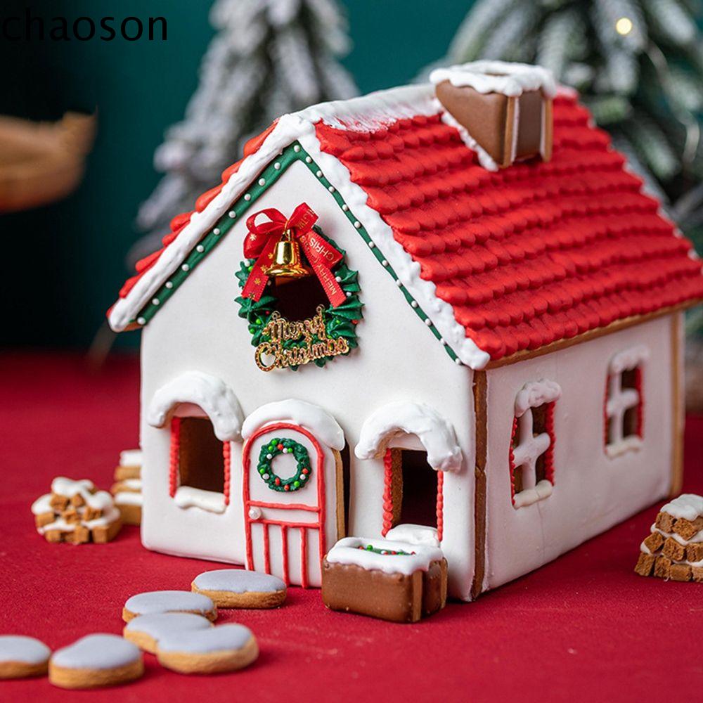 CHAOSON DIY Gingerbread House Kit Dụng cụ nhà bếp Bộ dao cắt Dụng cụ làm bánh ngọt Khuôn bánh quy Trang trí Giáng sinh Khuôn cắt bánh quy Phụ kiện làm bánh