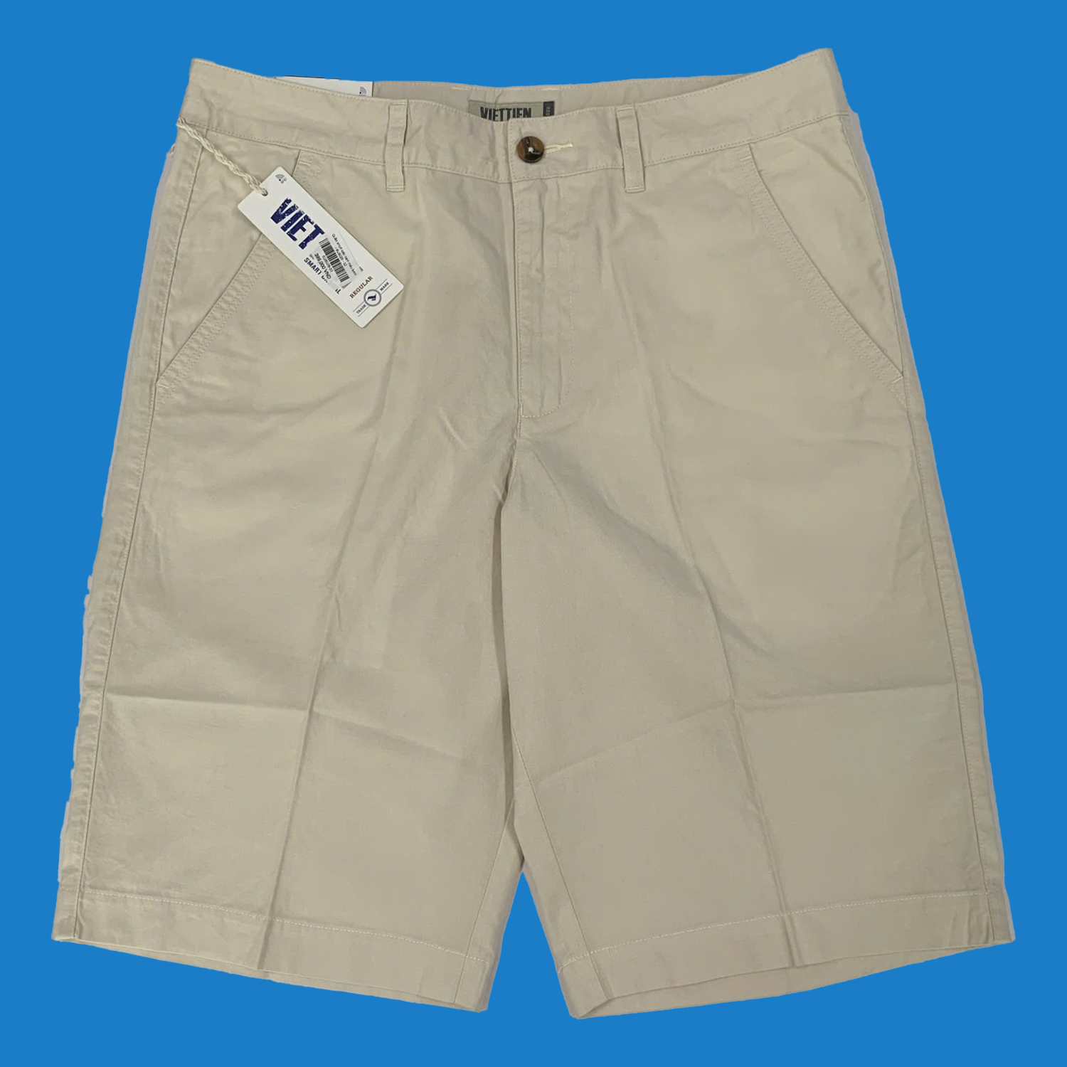 Viettien - Quần short kaki nam màu kem 399K
