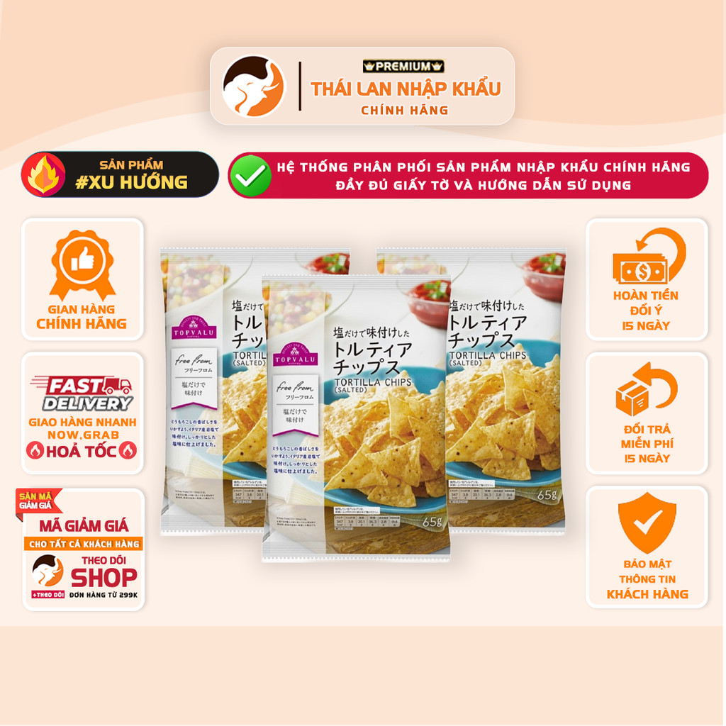 Snack Bắp Vị Muối Topvalu Gói 65g – Giòn Ngon Tự Nhiên, Ăn Vặt Tiện Lợi