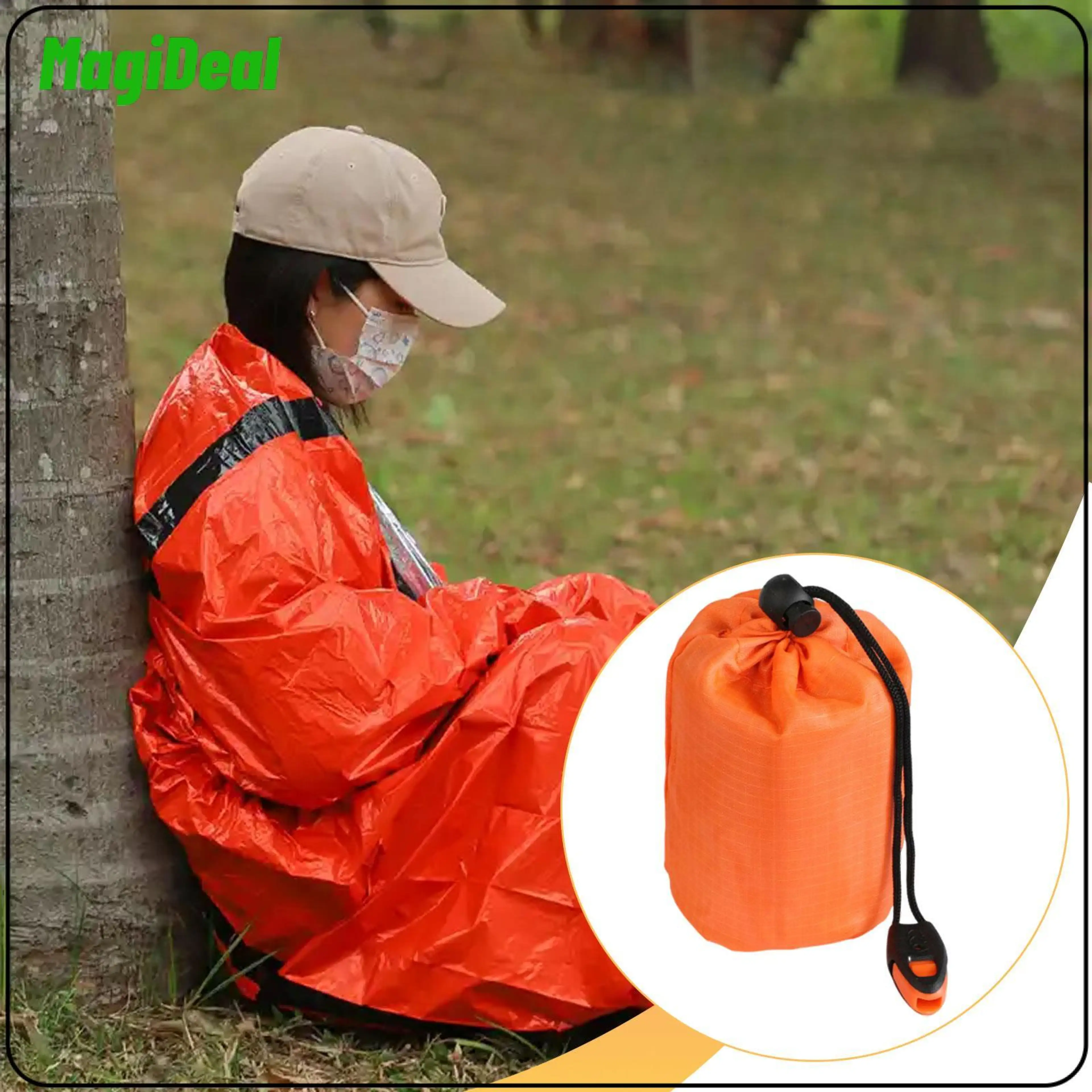 Emergency Sleeping Bag Waterproof Practical Easy to Use Emergency Gear Survival Sleeping Bag for Camping Hiking Travel