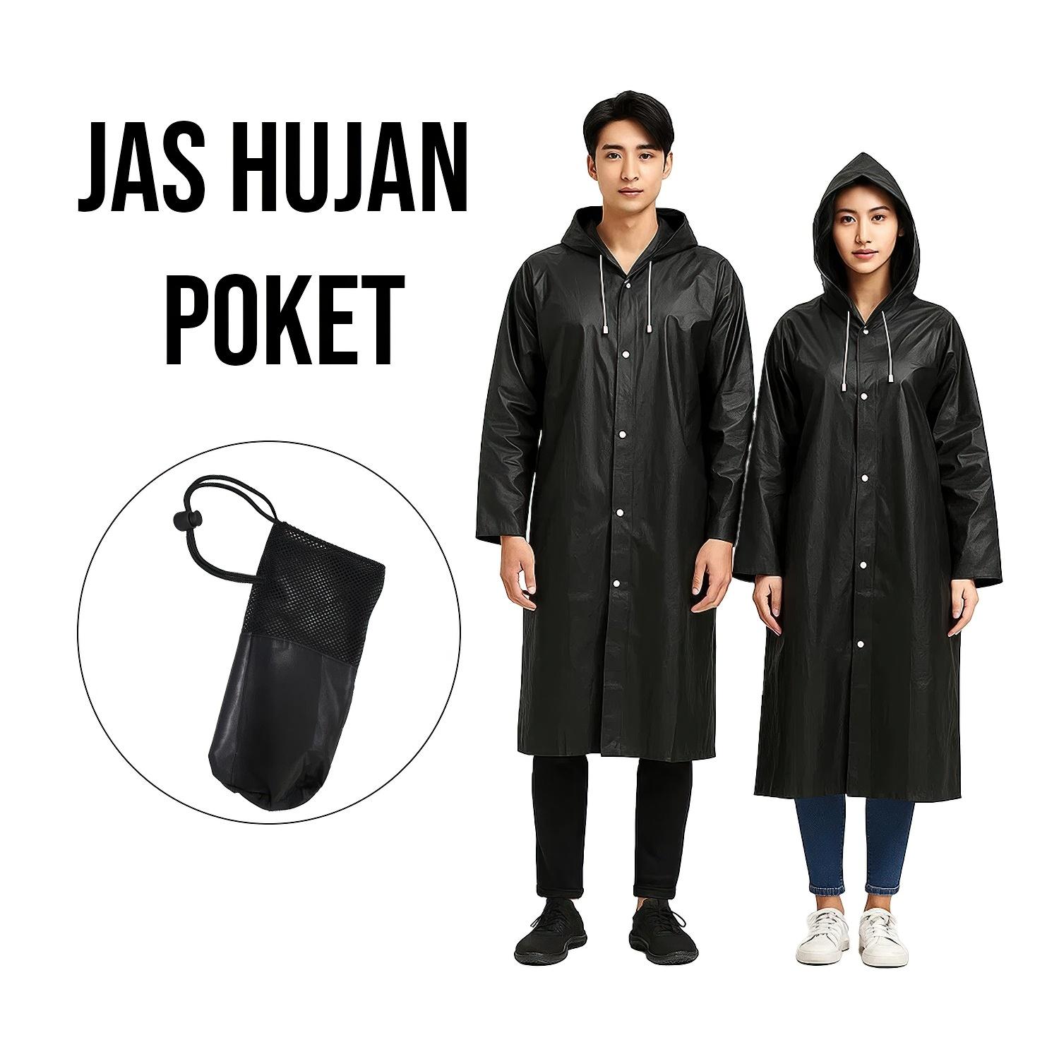 Jas Hujan Ponco Polos Dewasa Unisex Waterproof AllSize dengan Poket & Tali Hoodie Bahan Eva - 5912 Harga 25,800 rupiah*Gratis Ongkir