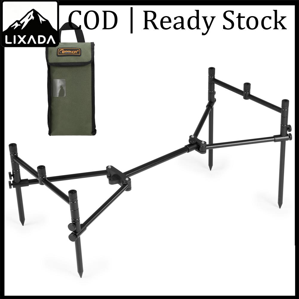 LIXADA Rod Pod Holder fangzi ที่ถอดออกได้ตกปลา Rod Stand Buzz Bar Pole Rest หัวพับผู้ถือ Rod ตกปลาพร้อมกระเป๋า ราคา 3,057 บาท*ส่งฟรี