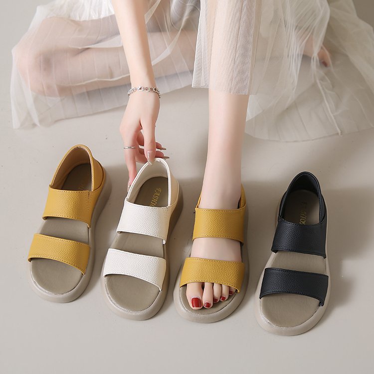 BW Giày Sandal Đế Mềm Hai Lớp Thời Trang Đi Biển Phong Cách Roman Cho Nữ