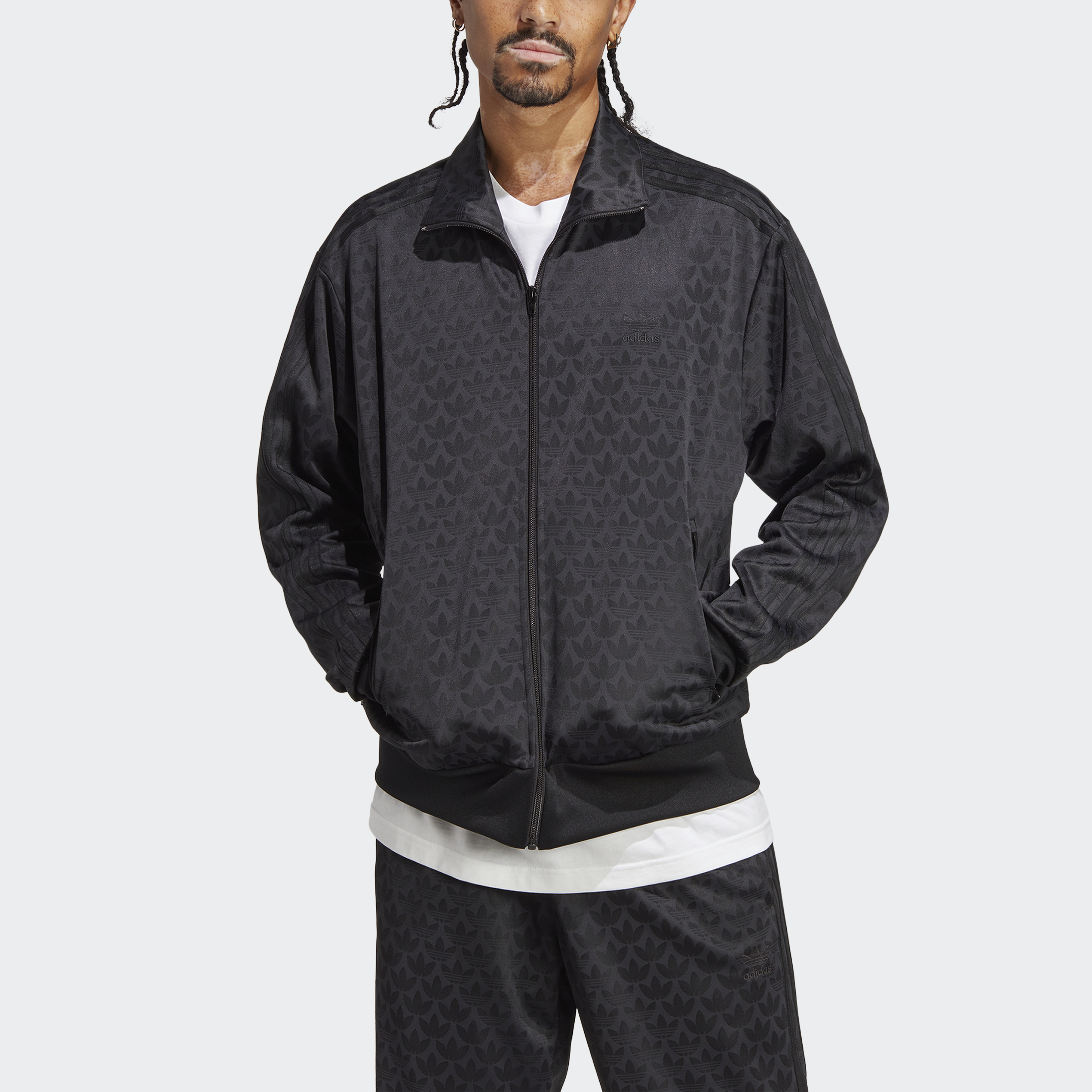 adidas Phong cách sống Áo Track Jacket Monogram Graphic Nam Đen HZ4155