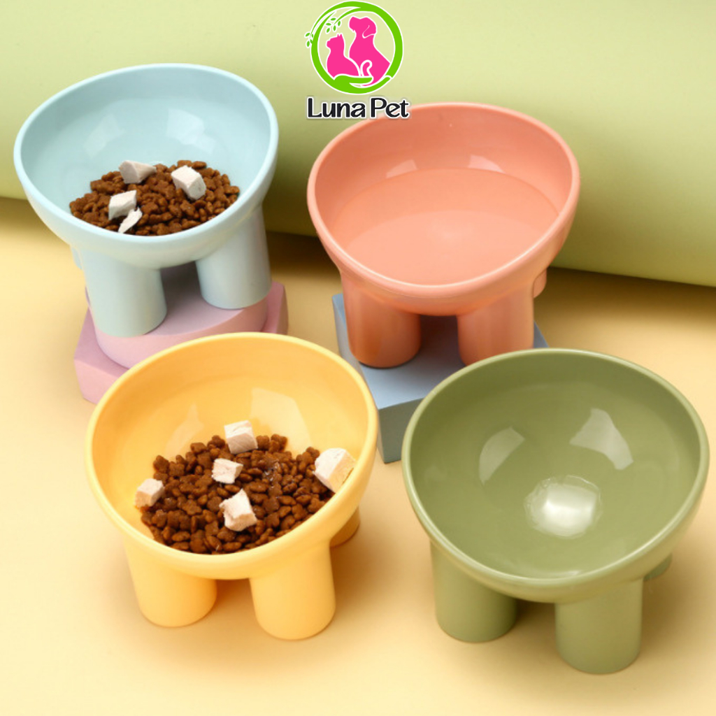  Bát ăn đơn chống gù cho chó mèo Luna Pet BA19 - Bát ăn nhựa cổ cao chống gù cho thú cưng 