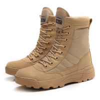 TOMITANY High Cut Side Zipper Tactical Boots Shoes for Mens Leather Shoes Non Slip Biker Boots Casual Mountaineering Boots for Training Outdoor Trekking Hiking