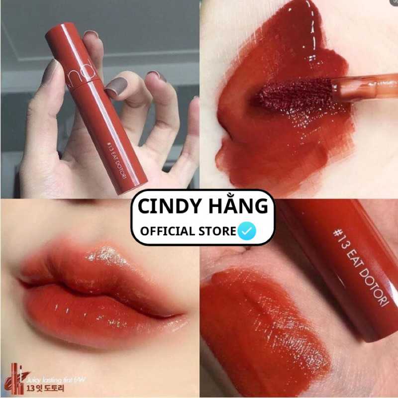 Son Kem Bóng Môi Romand Juicy Lasting Tint 13 Màu Đỏ Nâu Gạch phù hợp nhiều tone da