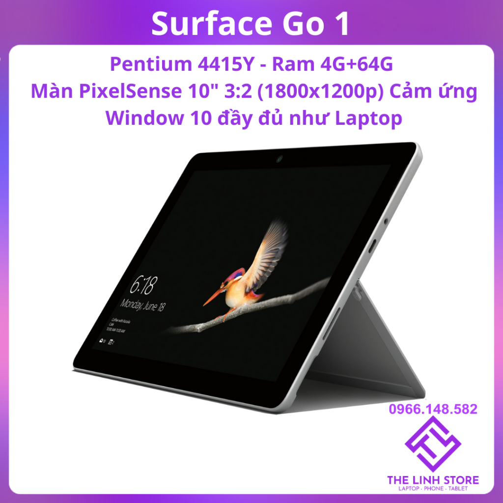Máy tính bảng surface go 1 màn 10 inch 1800x1200p - intel 4415y