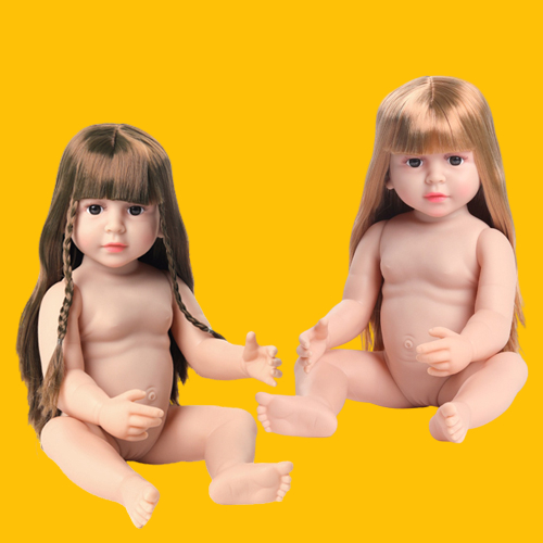 Búp Bê Tái Sinh Thân Nhựa Mềm Mại Bé Gái Ngây Thơ  55 cm = 22 inch Reborn Silicon Vinyl Nude Doll