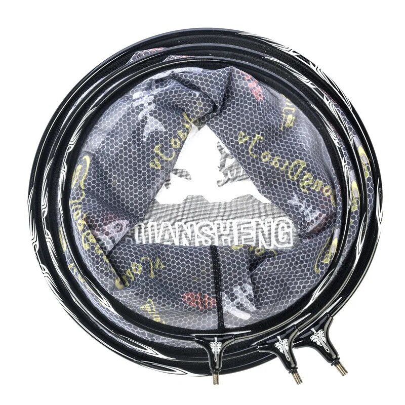 jwzhr7650qcx8 New carbon mesh head, carbon hook free black pit, nano ultra light titanium alloy solid deep-sea fishing net bag