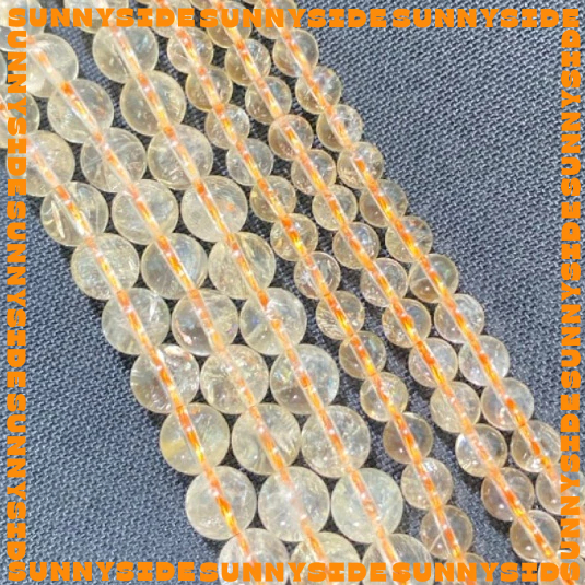 Hạt đá thach anh vàng citrine 5a tự nhiên 100% dùng làm trang sức thủ công mix chuỗi hạt xỏ vòng tay