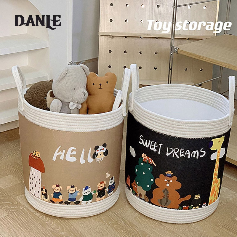 Household cartoon children's toy storage bucket Clothes dirty clothes bucket Kindergarten storage basket can be washed with water without odor ราคา 237 บาท*ส่งฟรี