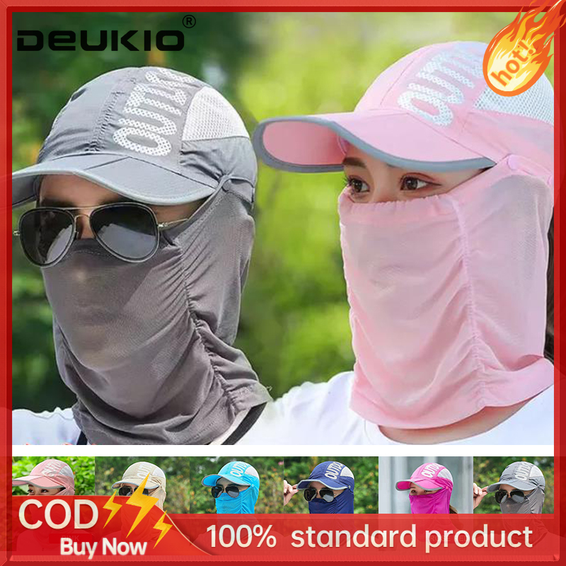 Deukio mũ che nắng ngoài trời Mũ câu cá lưỡi trai nam mũi Mũ mặt Mũ othere Mũ che nắng mũ đi bộ đường dài mũ lưỡi trai đen