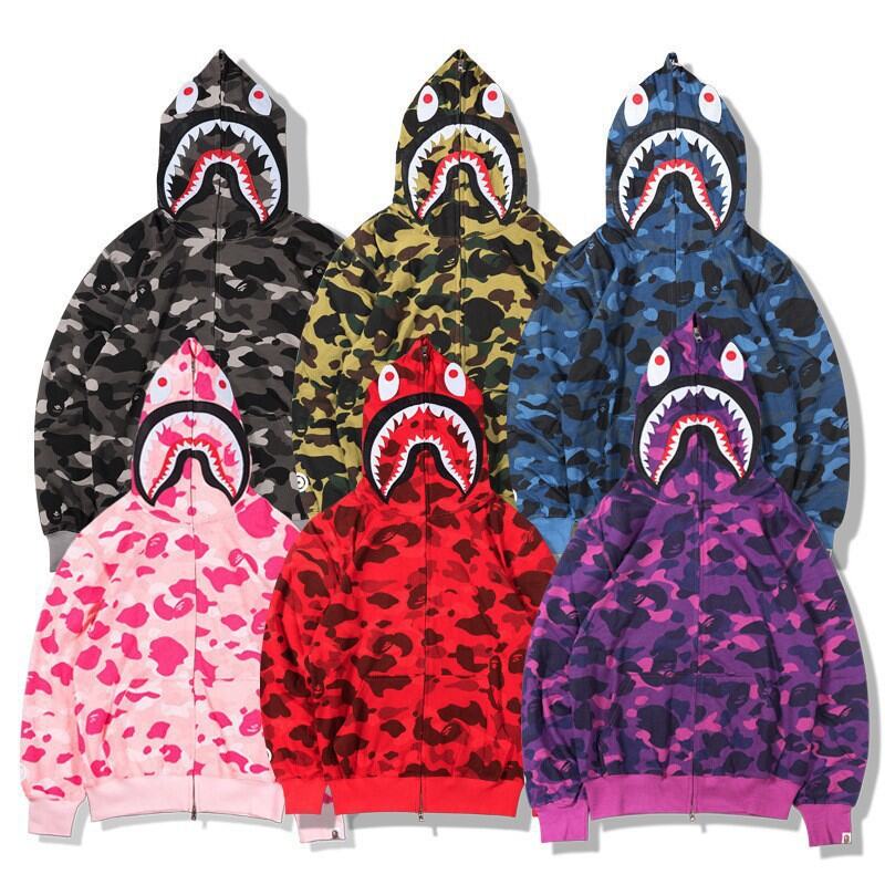 Bape Shark Hoodie Sweatshirt - Full Zip Cardigan Jacket For Men