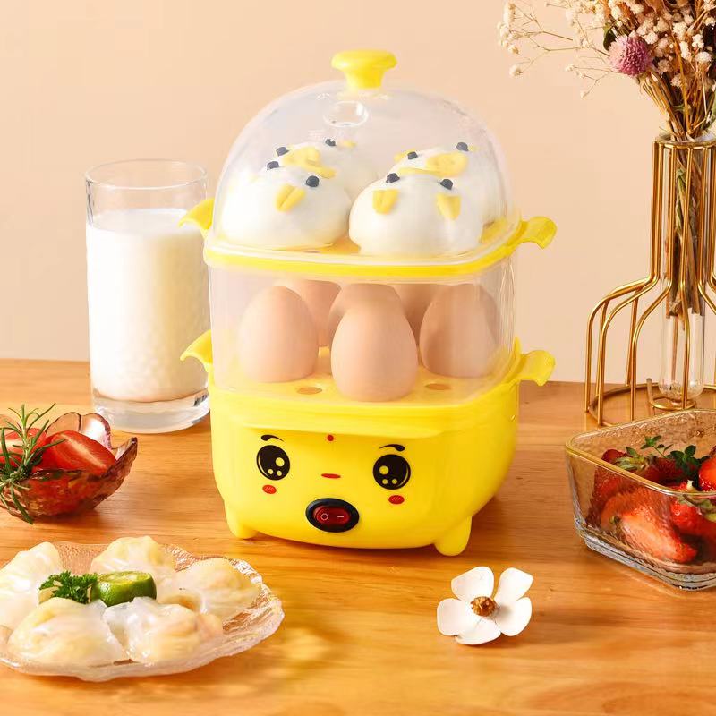 Toy bear egg steamer automatic power off household office single and double layer egg cooker small multi-function breakfast artifact