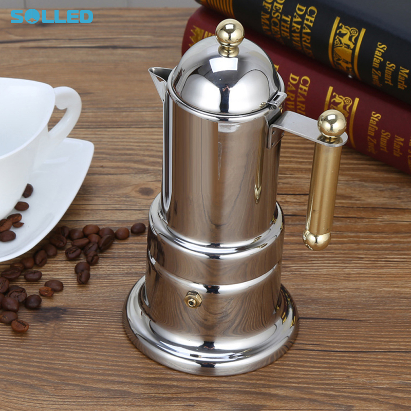 Stovetop Espresso Maker 4 Cup 200ML 6.6oz Stainless Steel Moka Pot Espresso Maker Percolator Italian Coffee Maker ราคา 745 บาท*ส่งฟรี