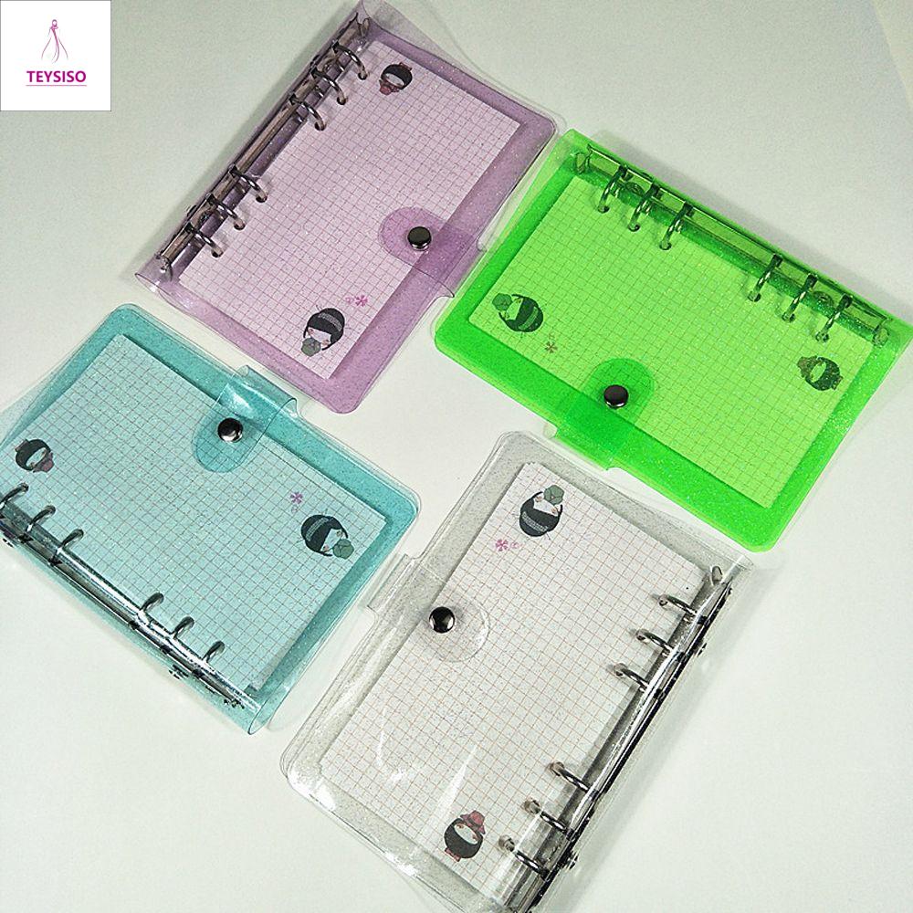 TEYSISO PVC mềm Trong suốt A5 A6 A7 Thư mục Binder Bìa tạp chí 6 vòng Binder Bìa còng Bìa sổ tay Bìa