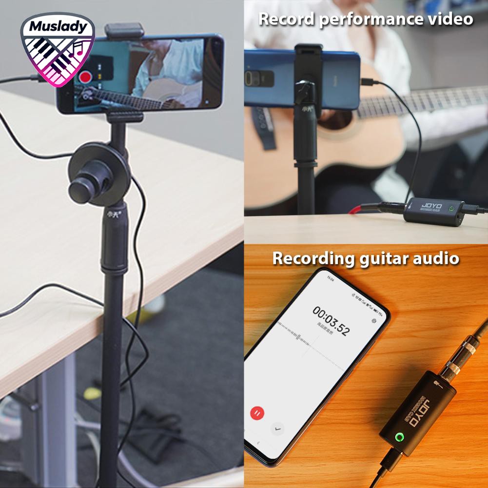 Muslady JOYO Guitar Audio Interface Portable Mini Recording Sound Card Lightweight with Type-C and Conversion Adapter for Recording Live Streaming Audio Interface Smartphone Tablet Plug and Play Giá 374,000 Đồng*Miễn phí vận chuyển