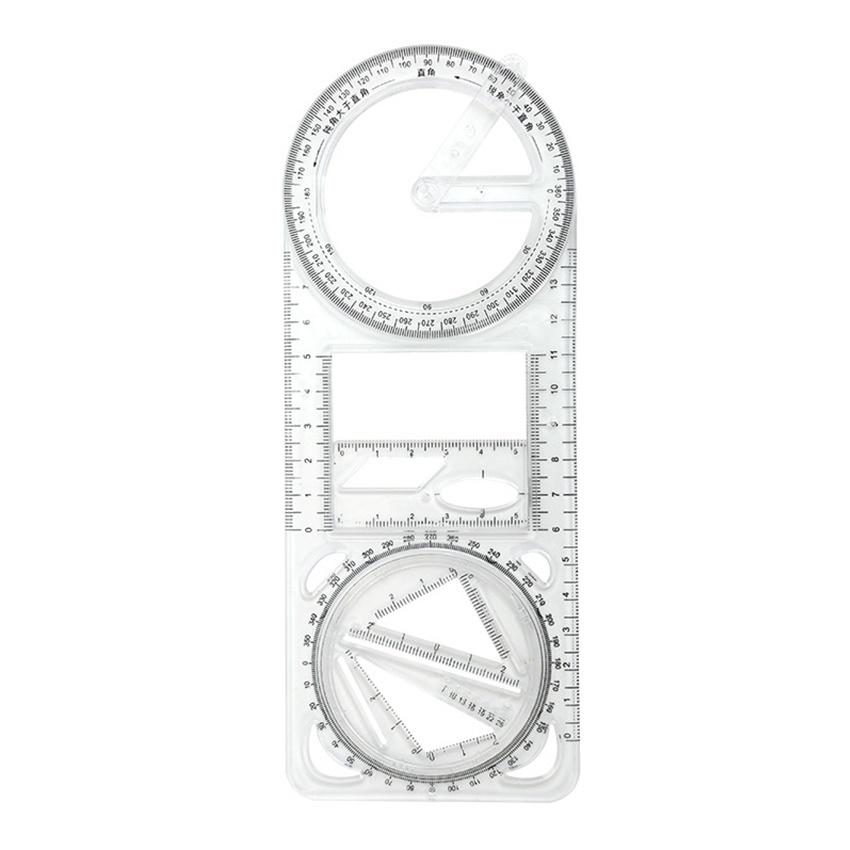 Drawing Ruler Penggaris Geometric Multi-Fungsi Hadiah Kreatif Drawing Ruler Alat Tulis Sekolah Kantor Perlengkapan Belajar Alat Ukur