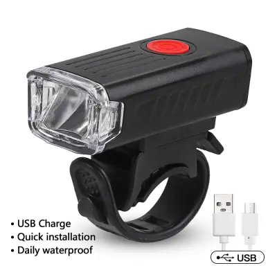 2pcs set bundle Bicycle Lights USB Bike Lights Rechargeable 300 LED Bicycle Lights Front Headlight + Rear Taillight Bicycle Flashlight Warning Lights