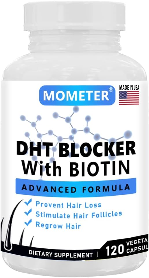DHT Blocker Hair Growth Vitamins 120 Capsules Supplement,Treatments Hair Loss for Women & Men,Stimul