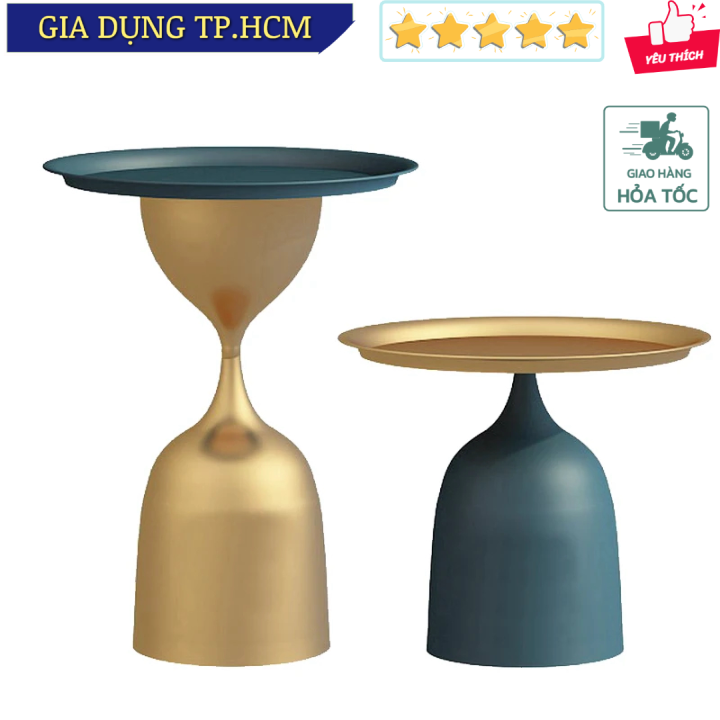 TonyDecor - Bàn trà phong cách sáng tạo, bàn góc sofa Nordic Metal Coffee Table Tray Living Room