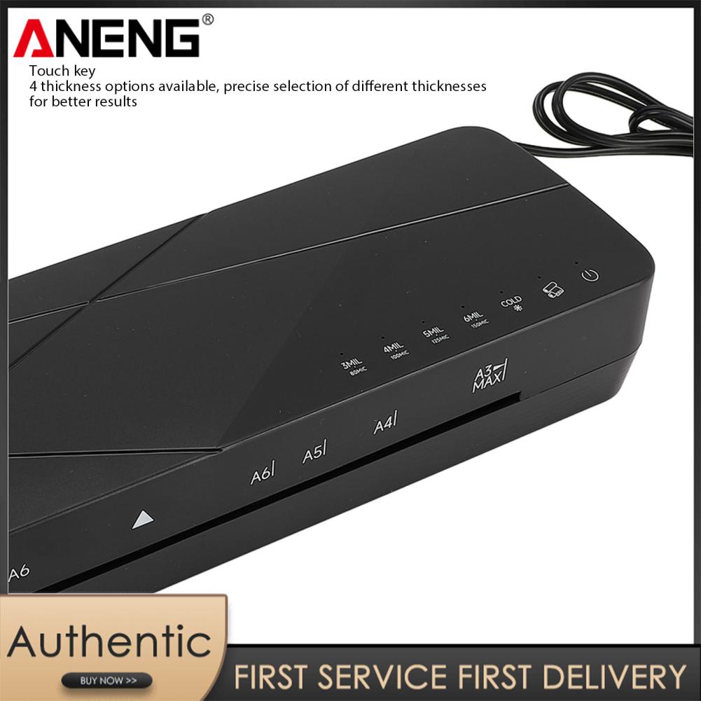 Aneng A3 Máy ép 4 độ dày tùy chọn tiếng ồn thấp 355 mm/phút tốc độ Laminator cho văn phòng