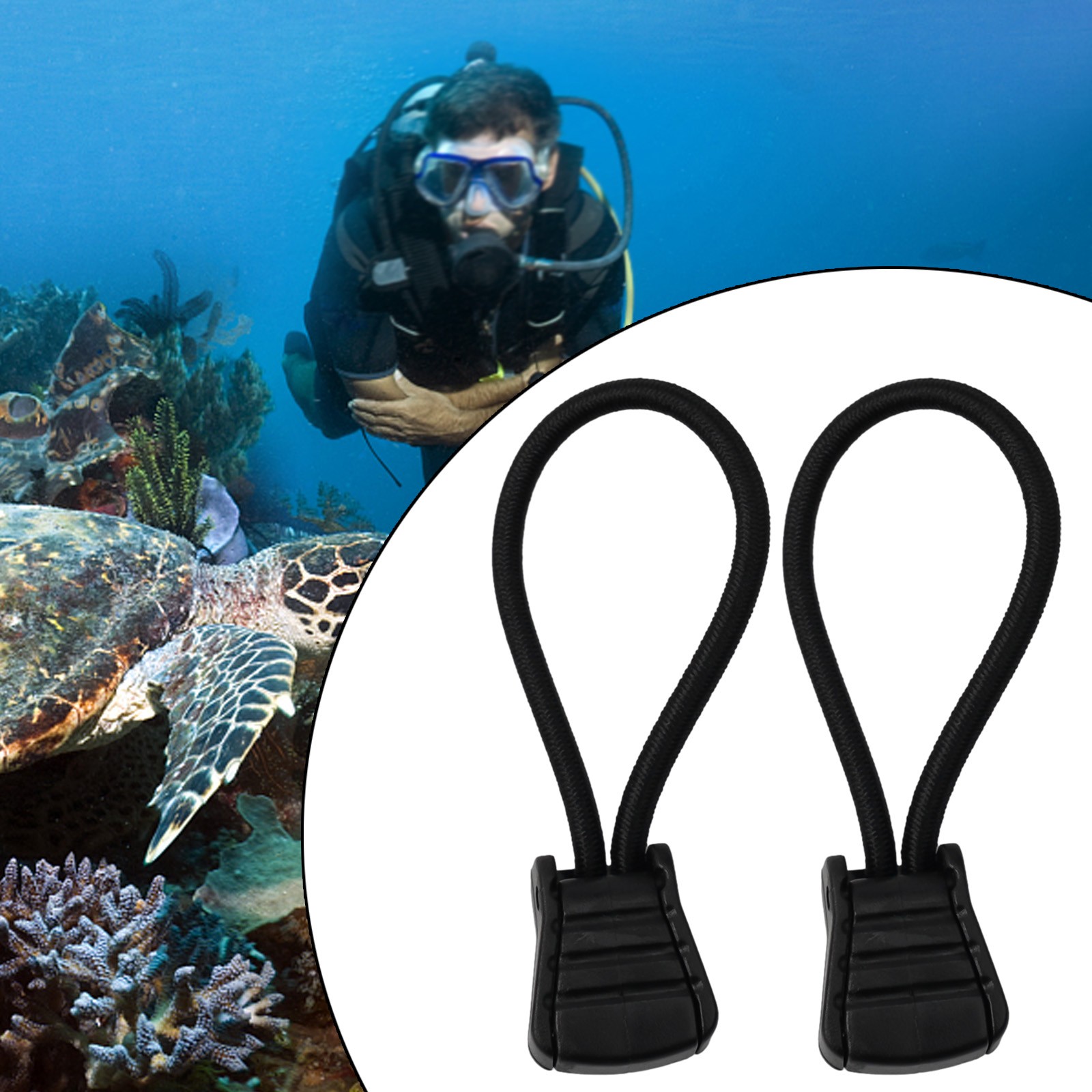 Bền Scuba Diving Dive kẹp ống lưu giữ dây cao su Bungee vòng thắt dây tap