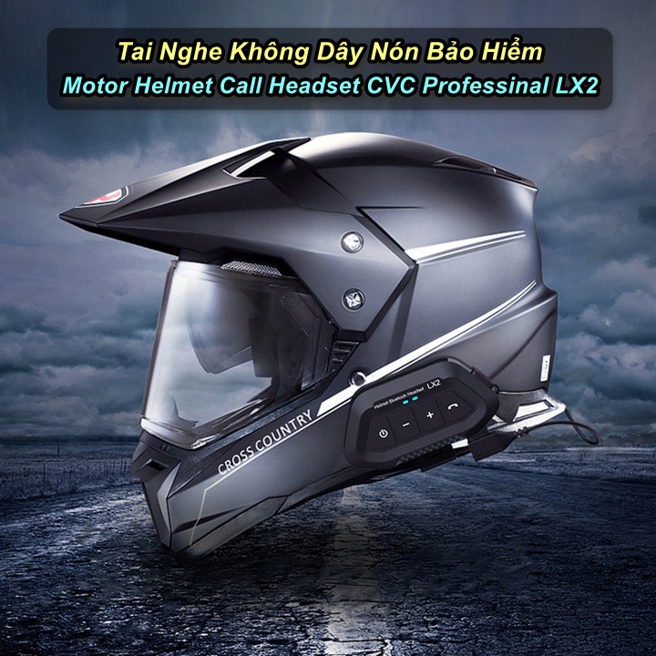 Tai Nghe Wireless Cooker không Dây Nón bảo Hiểm Motor Helmet Call Headset CVC Professinal LX2 chống nước (Headphones)