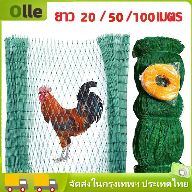 🐓 🐓 10 Year Quality Guarantee 👍 Chicken Netting Is Tight, Resistant to Tensile Forces, Resistant to Frost, Thicker, Chicken Netting, Bird Netting, Green Netting. ราคา 113 บาท*ส่งฟรี