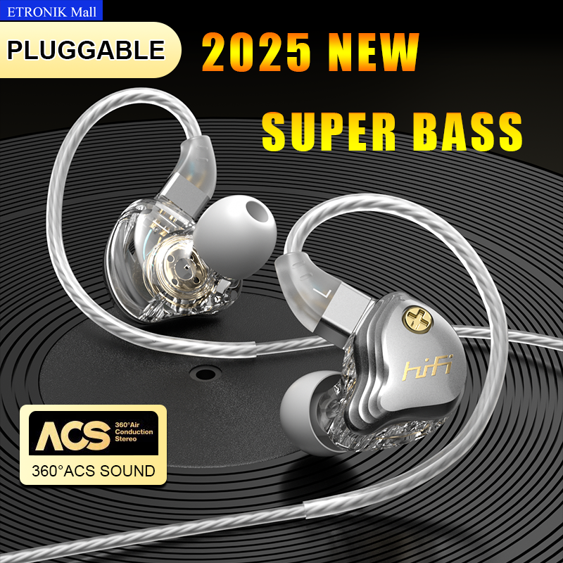 ETRONIK Mall Pluggable Wire Earphones 360° ACS TYPE-C Earphone With HD Microphone Noise Reduction In Ear Headphones No Delay Gaming Headset 2025 New Upgrade Headphone ราคา 172 บาท*ส่งฟรี