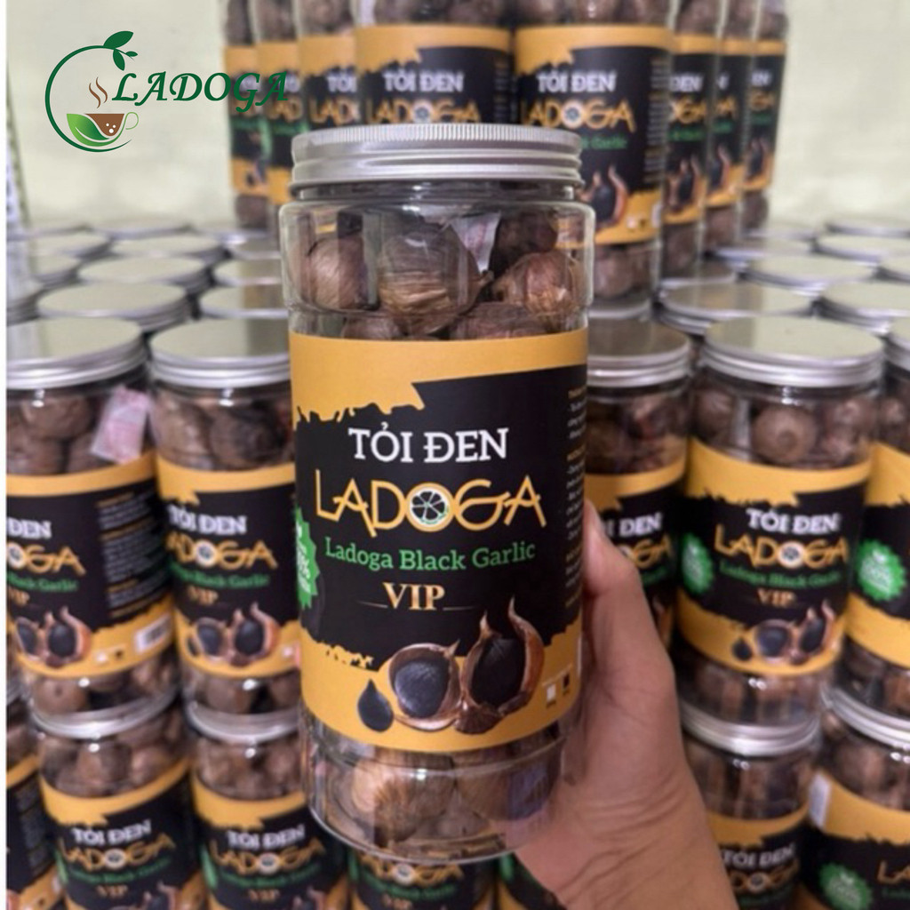 【1000g VIP】Tỏi Đen LADOGA loại VIP ủ lên men tự nhiên 90 ngày giúp ổn định huyết áp, tiểu đường, mỡ máu đóng 2 hộp 500g