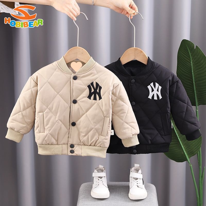 HOBIBEAR Boys' coats Children's baseball jackets Baby quilted thickened clothes Small and medium children's clothing ราคา 483 บาท*ส่งฟรี