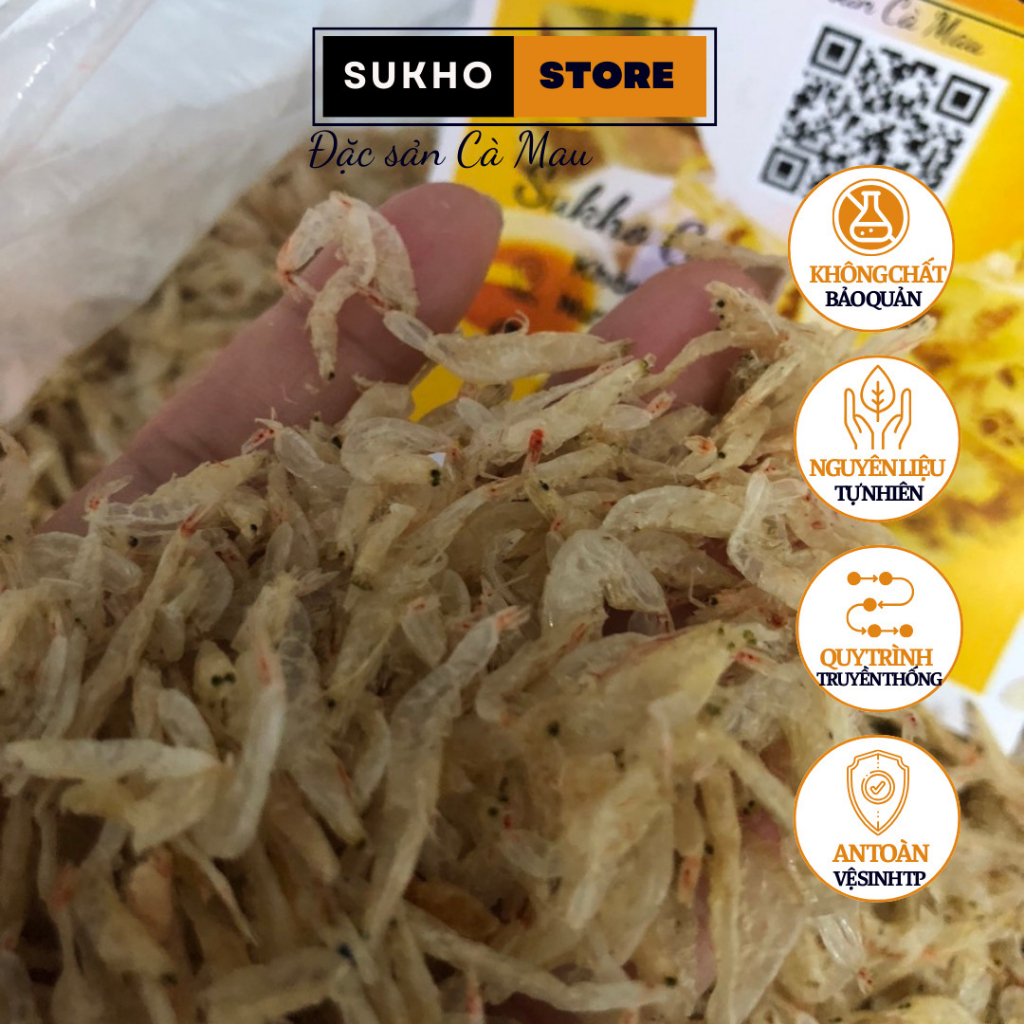 Ruốc sấy khô, tép khô giòn loại sạch sấy khô tự nhiên không chất bảo quản - Sukho Store