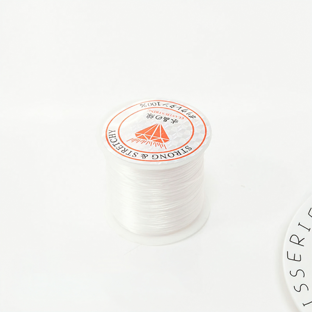 Cuộn Chỉ Chun lụa co dãn Loại - Dây chỉ chun chỉ tơ để xâu hạt đá xỏ hạt đá phong thủy - Dây Xâu Vòng tay- 60M