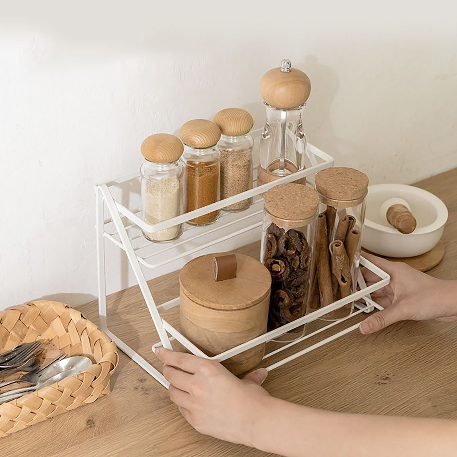 Kệ Giá ngăn zjchao đựng đồ nhà bếp đa năng (hai lớp)