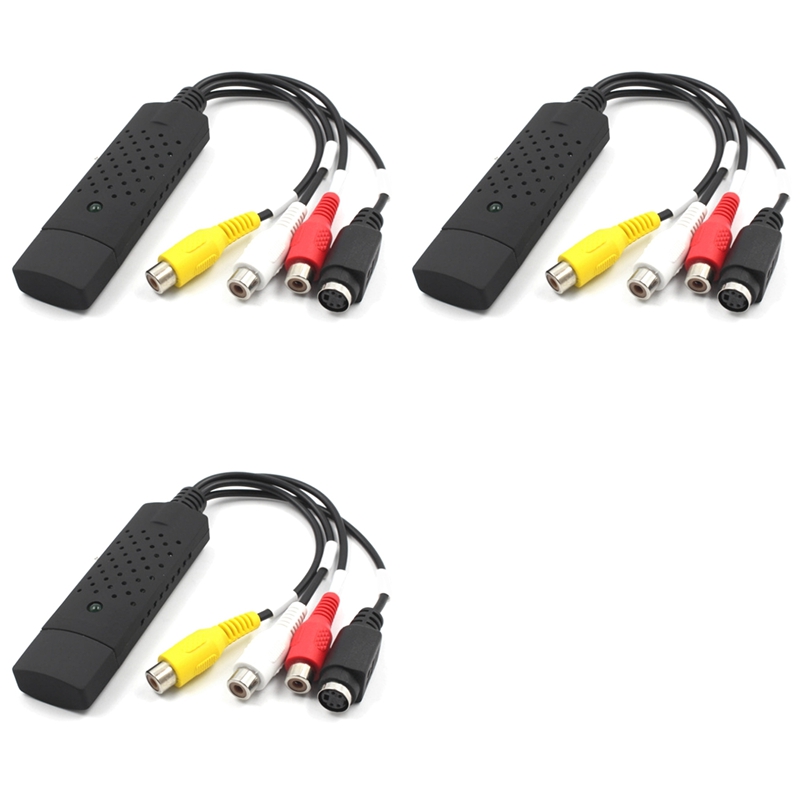 [ Store] Exclusive3X USB Video Capture Card, Audio Video Converter Grabber for to USB Convert Mini DV VCR Hi8 DVD to Digital