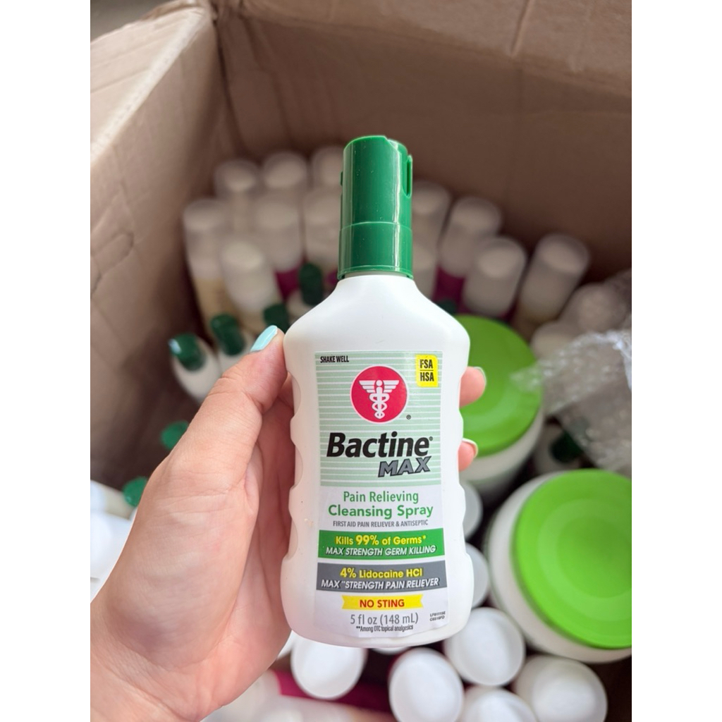 [Hàng Mỹ] Chai xịt hỗ trợ giảm đau, diệt khuẩn Bactine Max, vệ sinh da, tattoo 148ml - - Hỗ trợ làm dịu cảm giác khó chịu trên da như ngứa rát, mẩn đỏ, do côn trùng c.ắn, da bị va chạm, xây xát nhẹ, vệ sinh da, tattoo