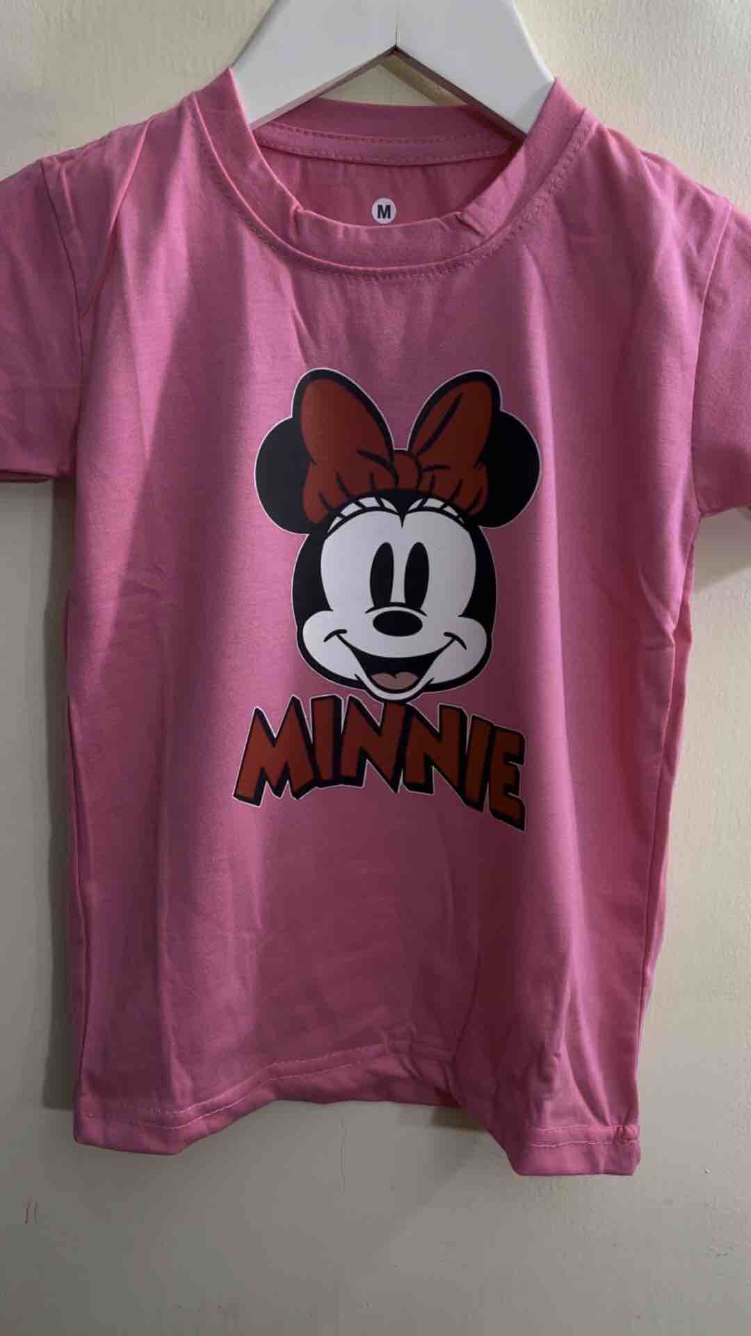 kaos atasan anak perempuan bahan katun lembut karakter minnie mouse
