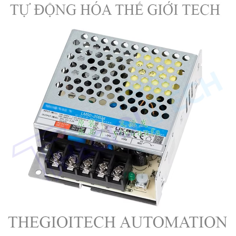 Bộ nguồn tổ ong LM50-20B24 MORNSUN 52.8W 24V 2.2A - Dải điện áp đầu vào rộng 85-264VAC / 120-373VDC, hiệu suất cao, ổn định, phù hợp cho các ứng dụng công nghiệp