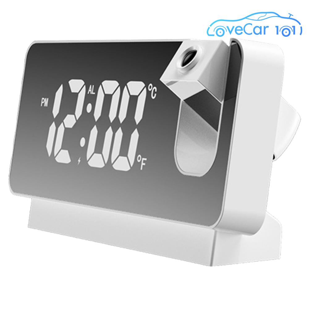 Digital Alarm Clock Multifunctional Mute Clock 180 Projector on Ceiling Temperature Display for Students Office Worker ราคา 209 บาท*ส่งฟรี